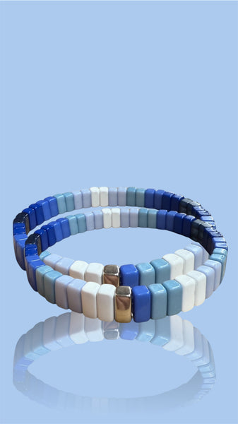 Blu Tile Bracelet (set of 2)