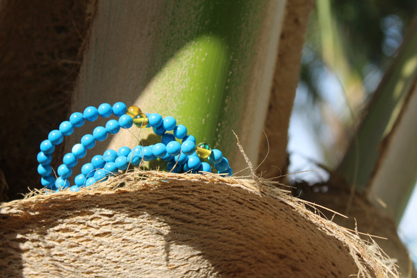 Turquoise and Amber Bracelet.